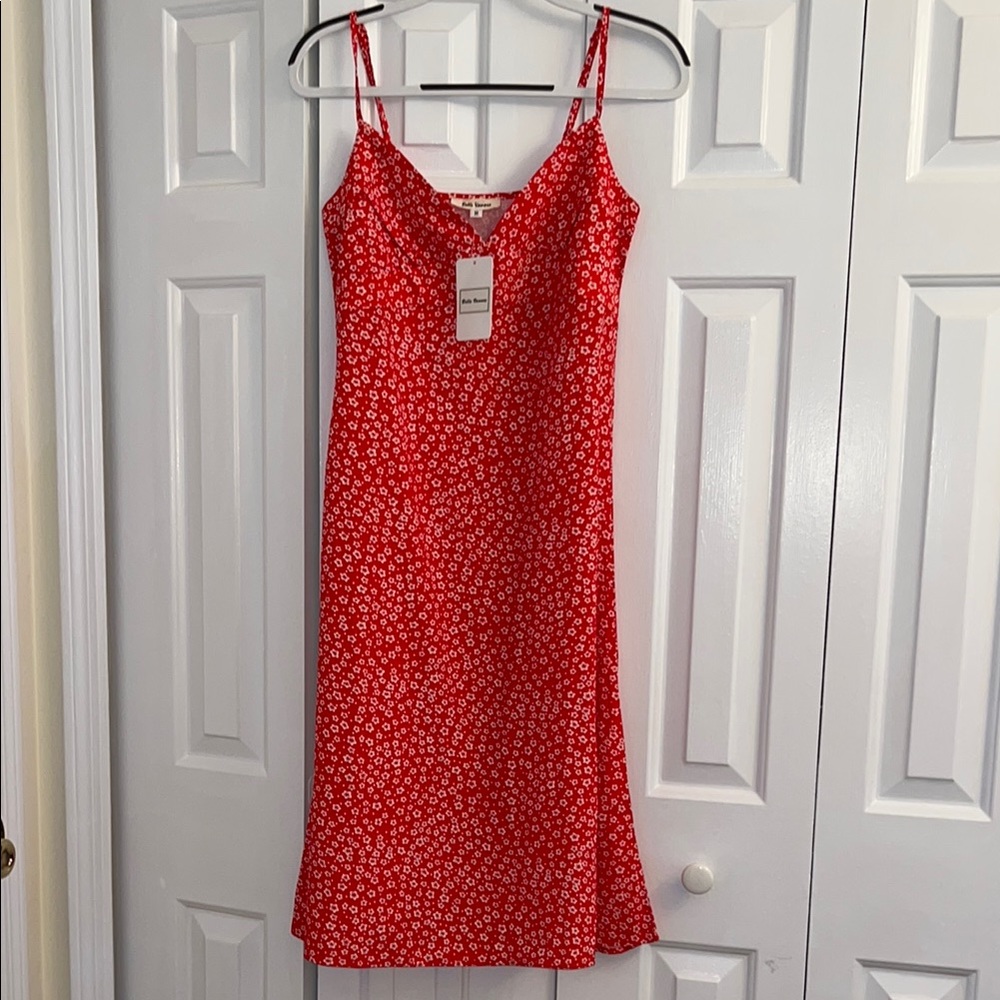 Belle Vannes Dress From ASOS Adjustable Strap Slip Dress In Red Size M